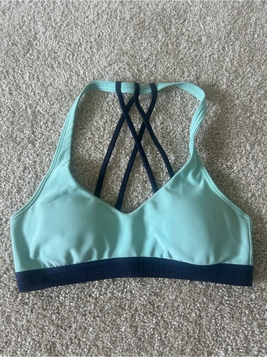 Under Armour Other - Under Armour Mint Green Sports Bra with Navy Strappy Back